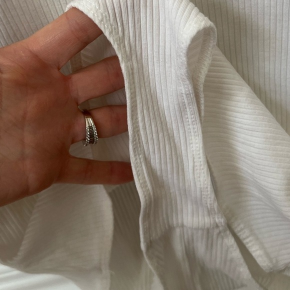 REFORMATION Marten Ivory Ribbed Bodysuit Large Closet Staple Capsule Wardrobe - Picture 9 of 12